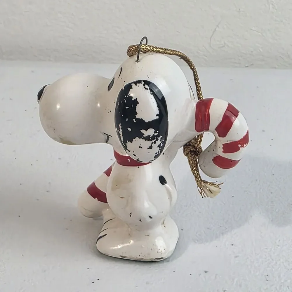 Vintage 1958 Peanuts Snoopy Candy Cane United Feature Syndicated Ornament Japan